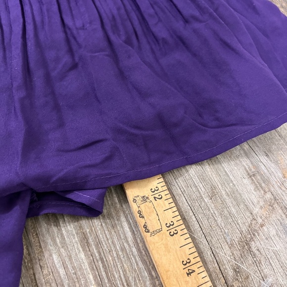 WOMAN Within Tunic Top Purple Large Bell Sleeve Layered Pleated Metal Details 4X - Picture 4 of 7